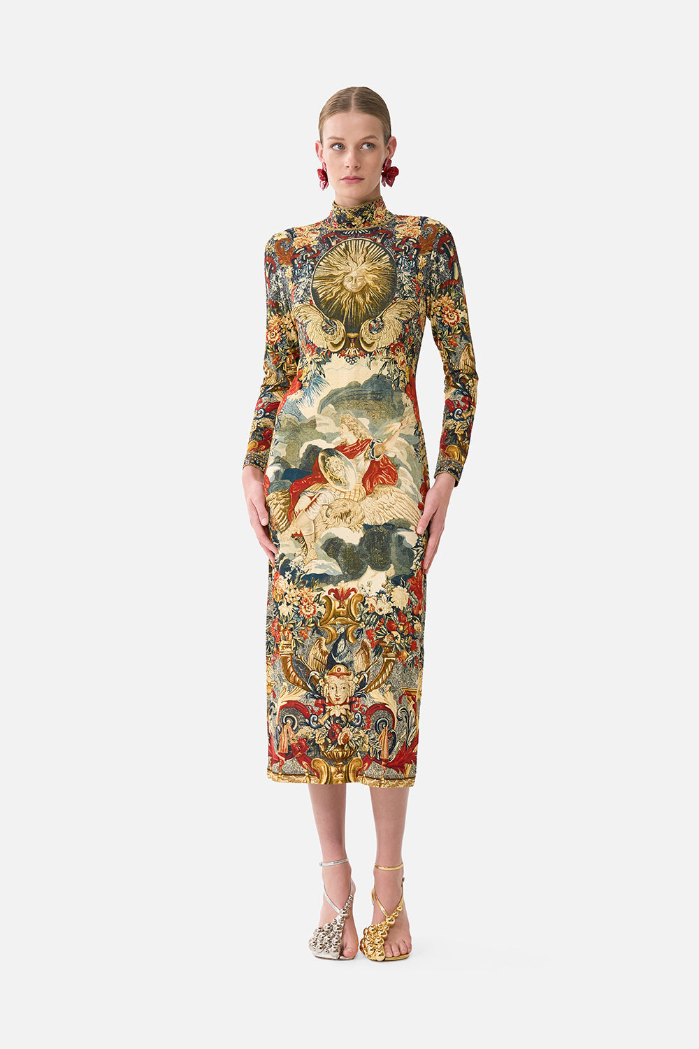 jersey dress near me CAMILLA | Turtle Neck Meet AT THE Met, S Multicolor | Meet Me AT THE MET This unique jersey from ZIMMERMANN Valiant Embellish Mini Size:X-large - tall A-Line Prom Dresses