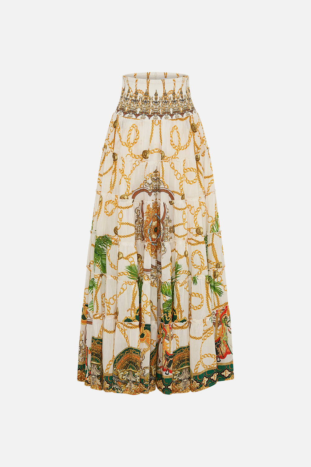 Front product view CAMILLA maxi skirt in My Sweet Devotion print