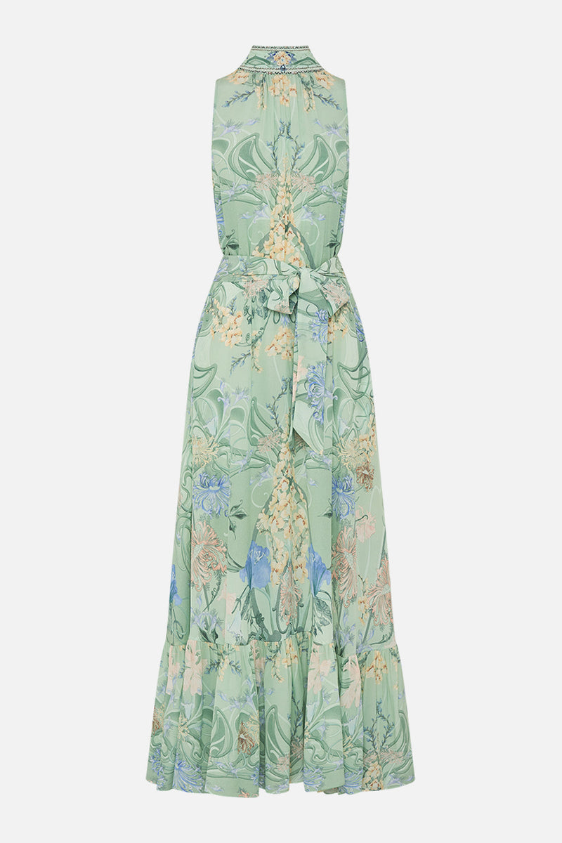 NECKTIE DRESS WITH ELASTICATED WAIST MOONLIGHT MELODIES