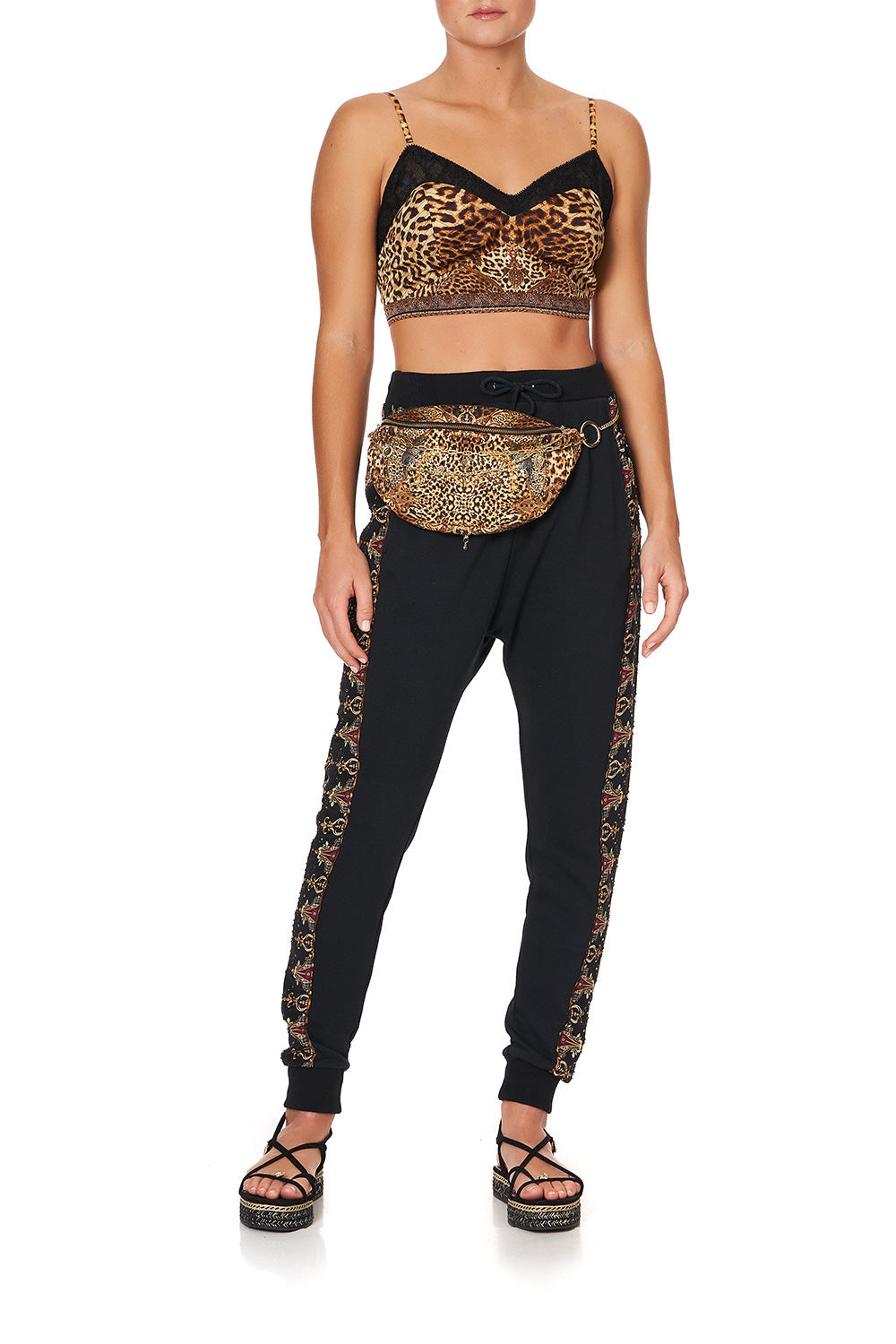 JERSEY AND SILK MIX DROP CROTCH PANT LADY LODGE