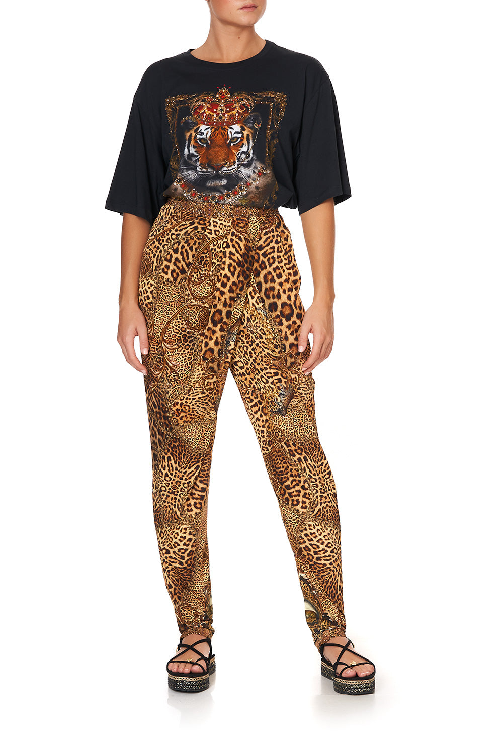 JERSEY DRAPE PANT WITH FRONT CROSSOVER DETAIL LADY LODGE