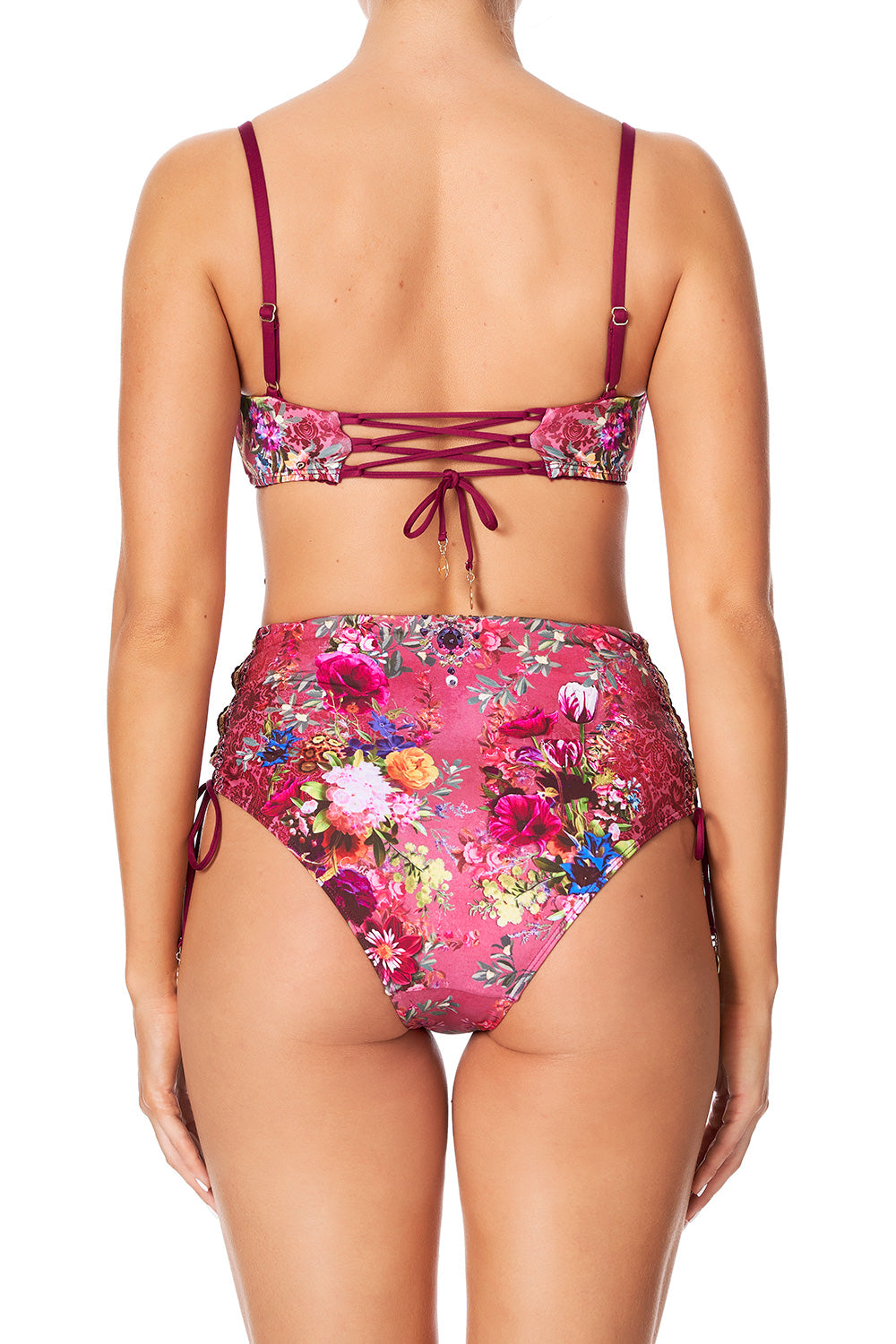 LACE UP BACK CROP TOP PALAIS ROUGE