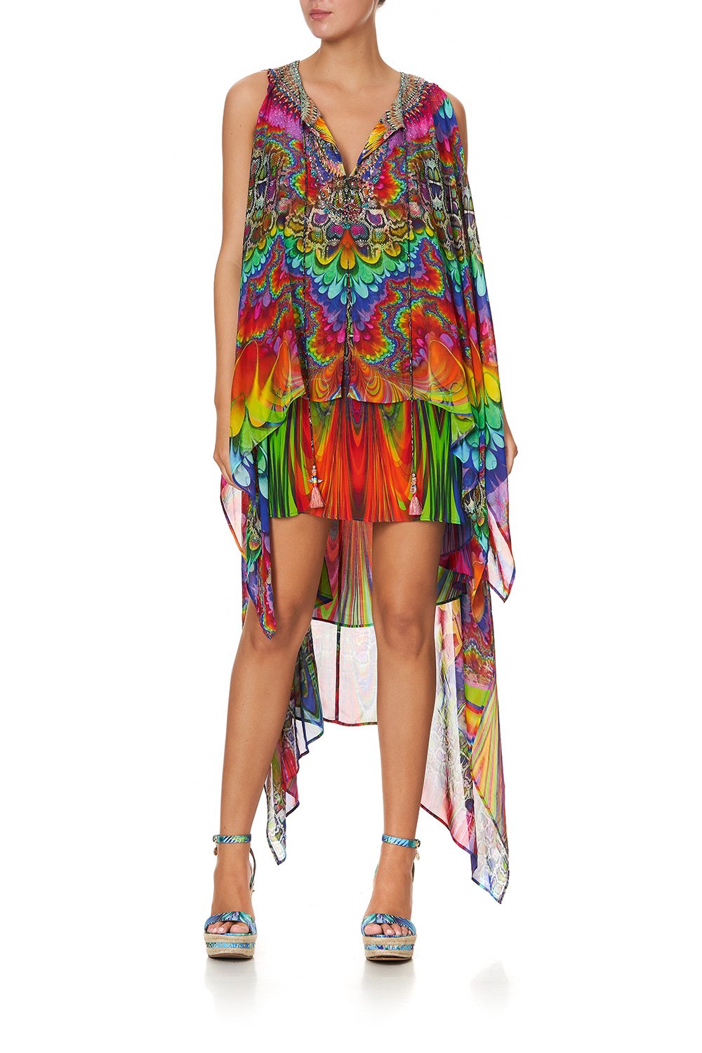 LONG SHEER OVERLAY DRESS COMING DOWN FROM COSMOS