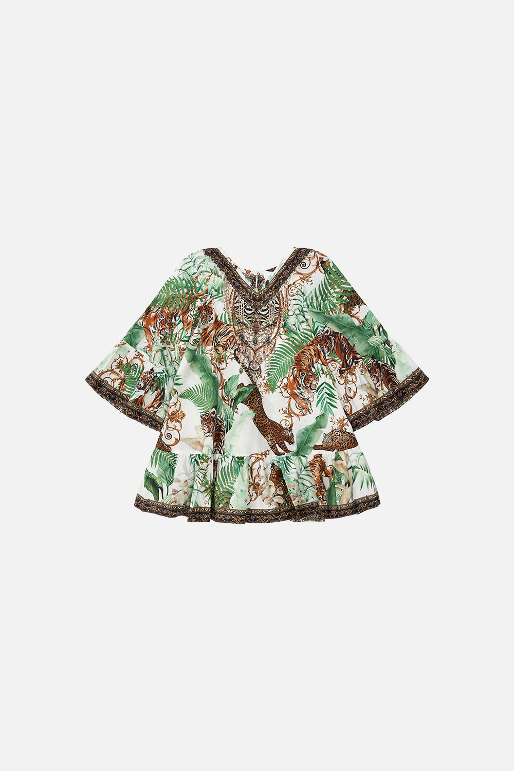 KIDS A-LINE GATHERED DRESS 4-10 TIGER TRAP