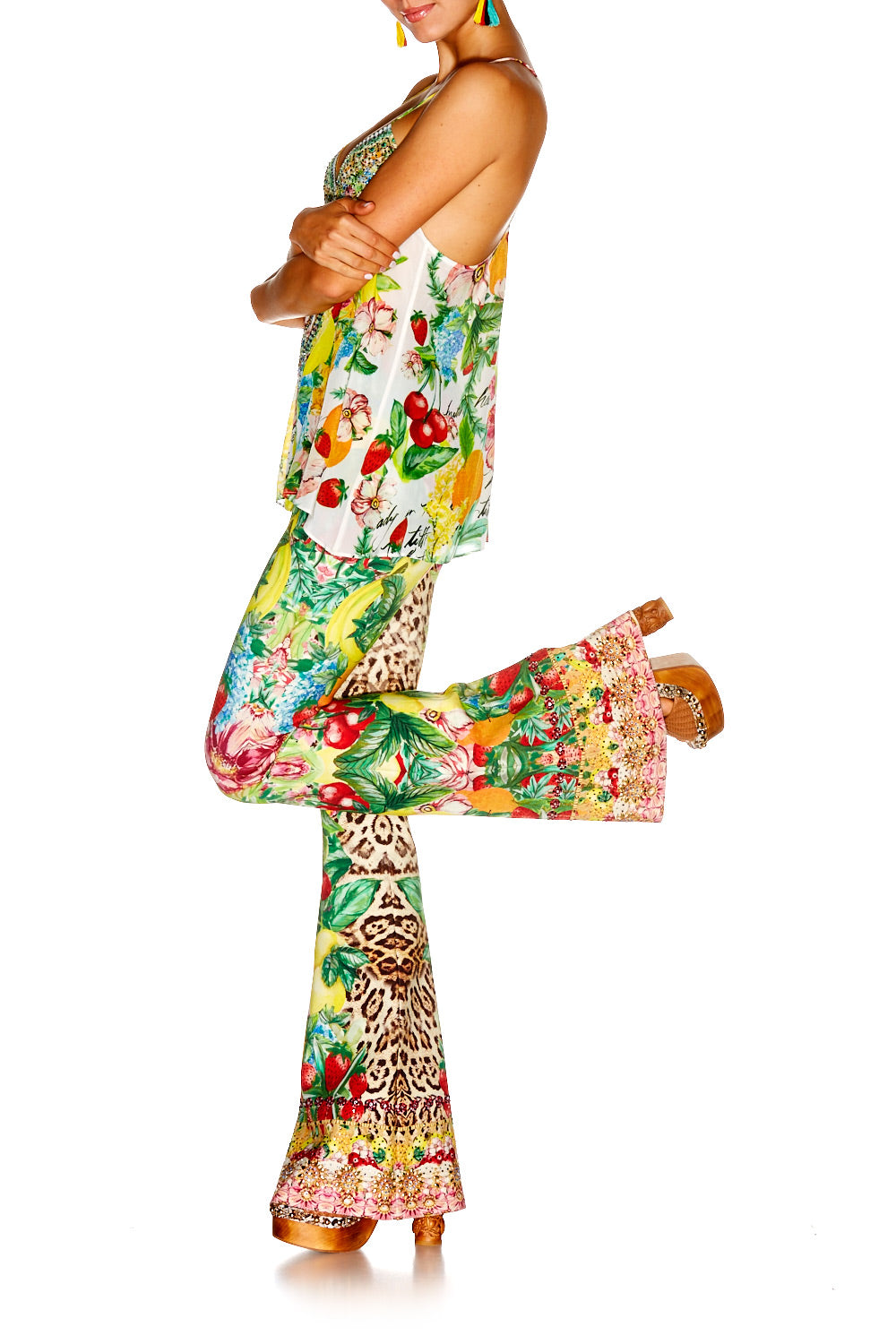 COOL CAT HIGH WAISTED FLARED TROUSER