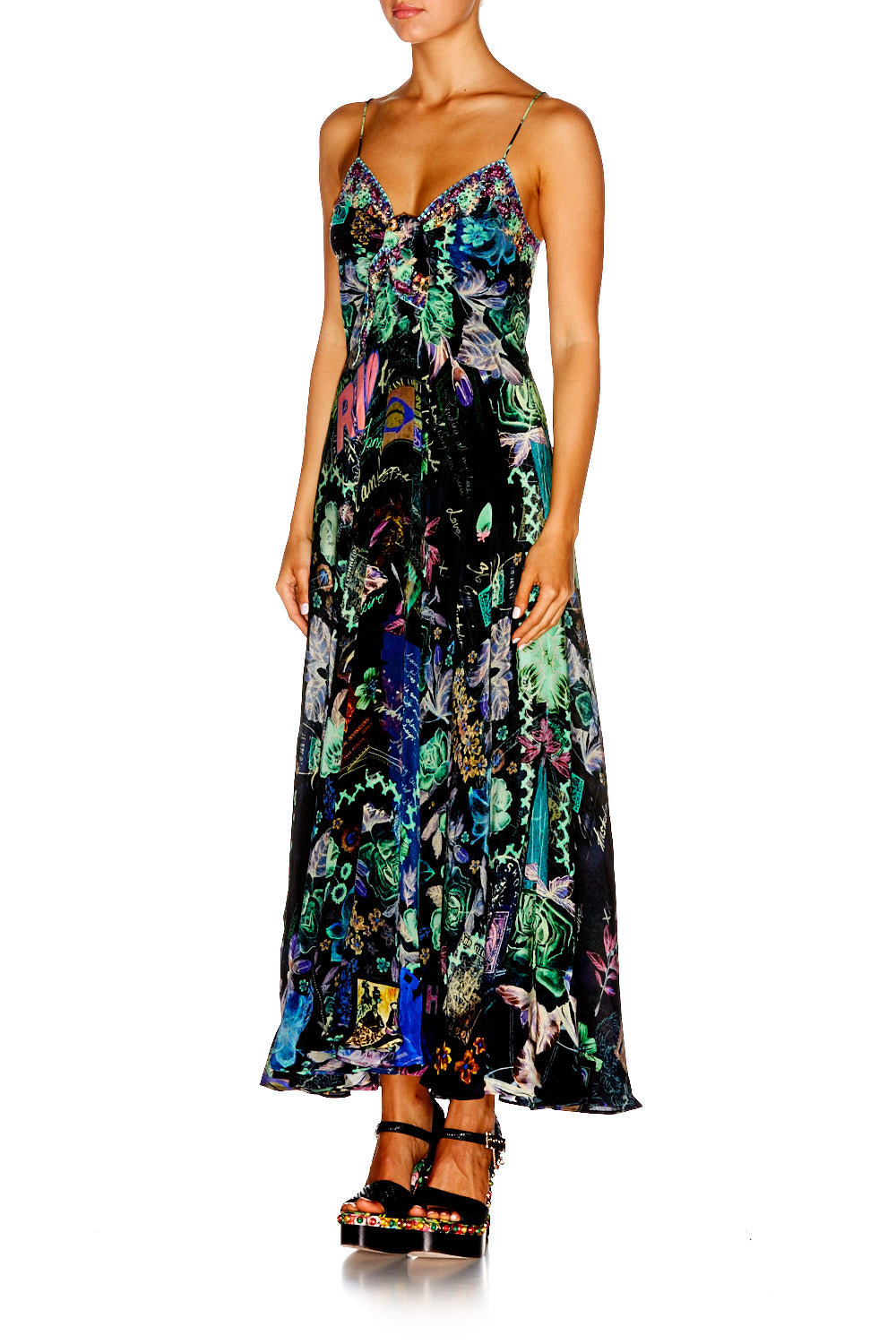 YOUVE GOT MAIL LONG DRESS WITH TIE FRONT