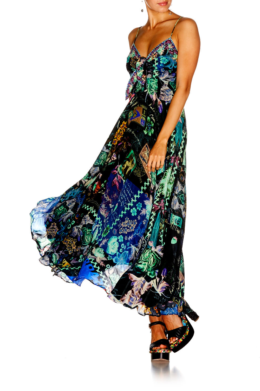 YOUVE GOT MAIL LONG DRESS WITH TIE FRONT