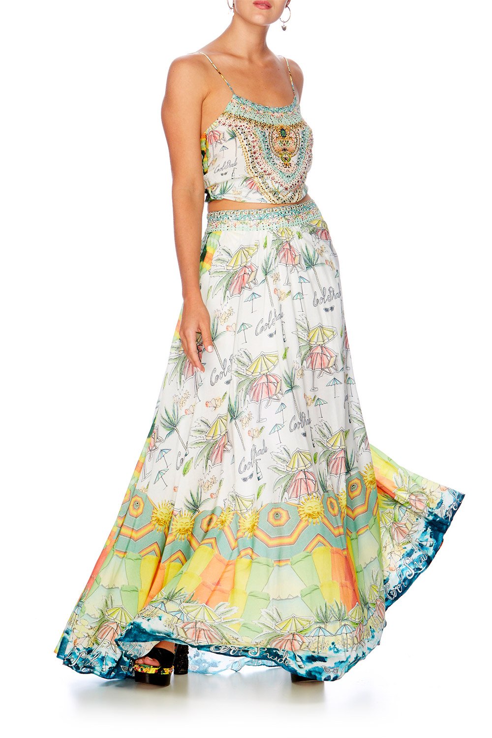 SUNDOWNERS HIGH WASITED FULL SKIRT