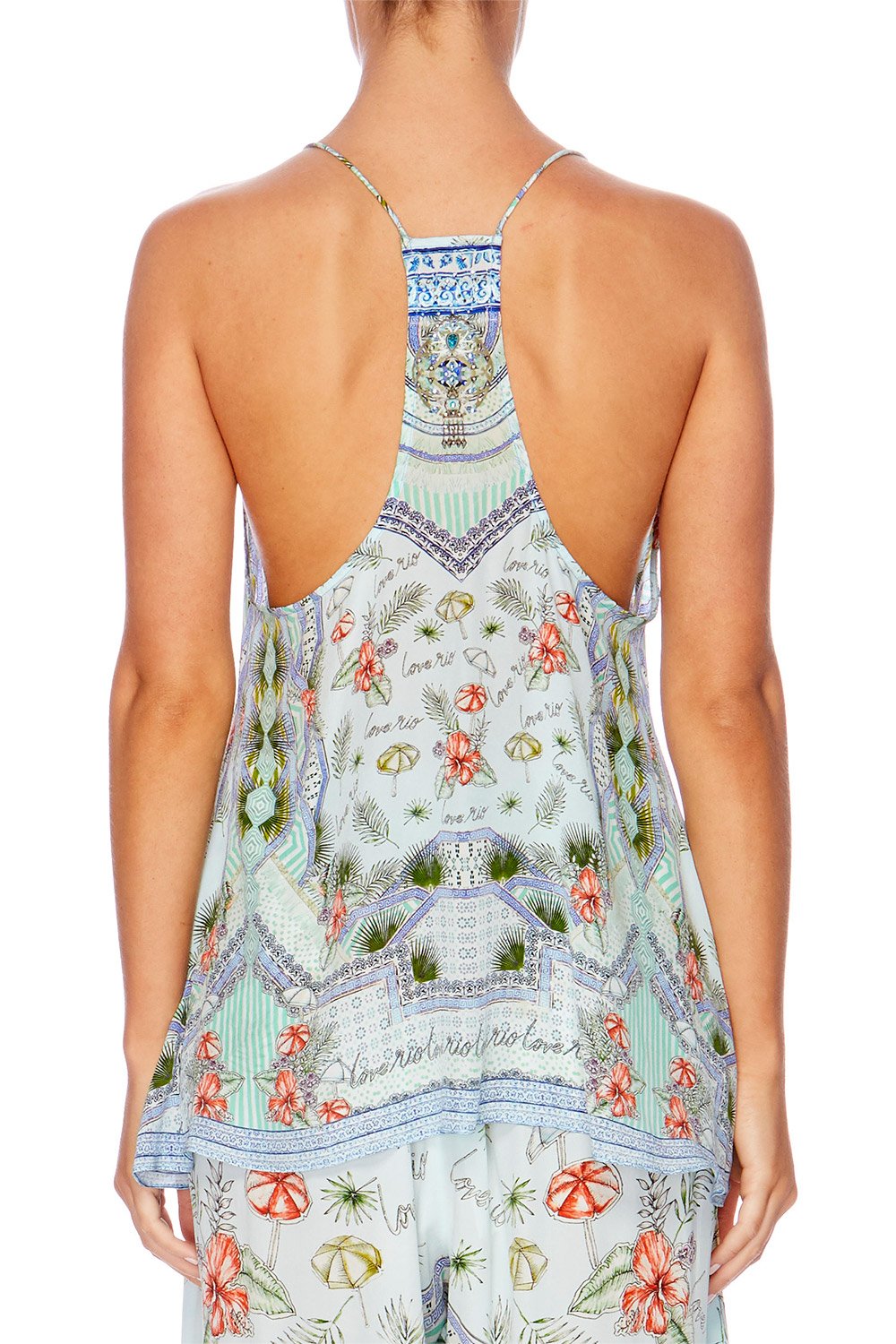 SHADES OF RIO T BACK SHOESTRING TOP