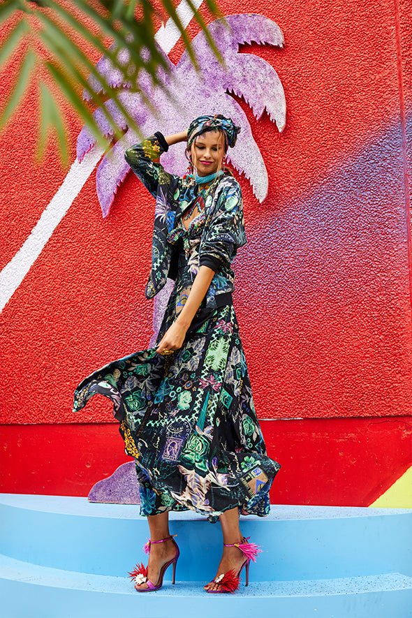 LEAVE ME WILD TIE DETAIL OVERLAY PLAYSUIT