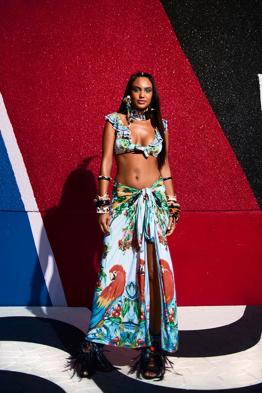 ONE FLEW OVER TIE FRONT FRILL BIKINI