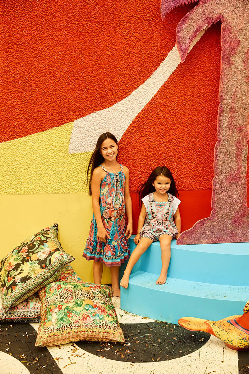 KIDS GATHERED NECK DRESS MOCHILLA CHILLER main image 1