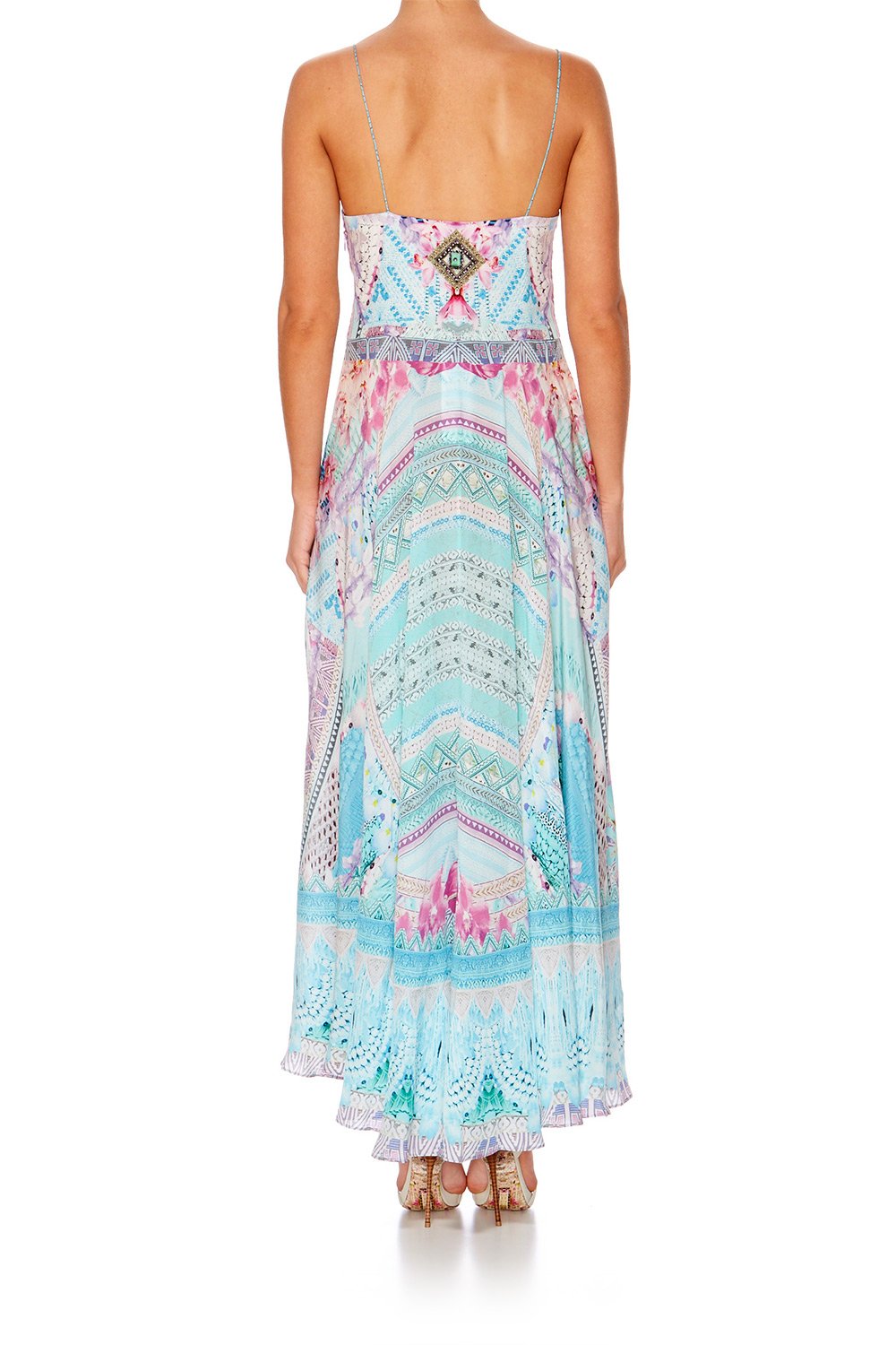 GARDEN STATE LONG DRESS WITH TIE FRONT