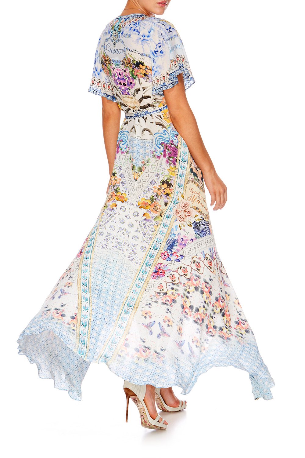 GIRL NEXT DOOR WRAP DRESS W HIGH LOW HEM