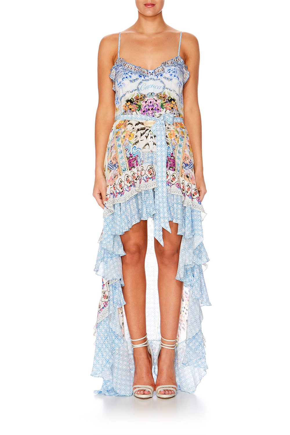 GIRL NEXT DOOR HIGH LOW BUTTON DOWN DRESS