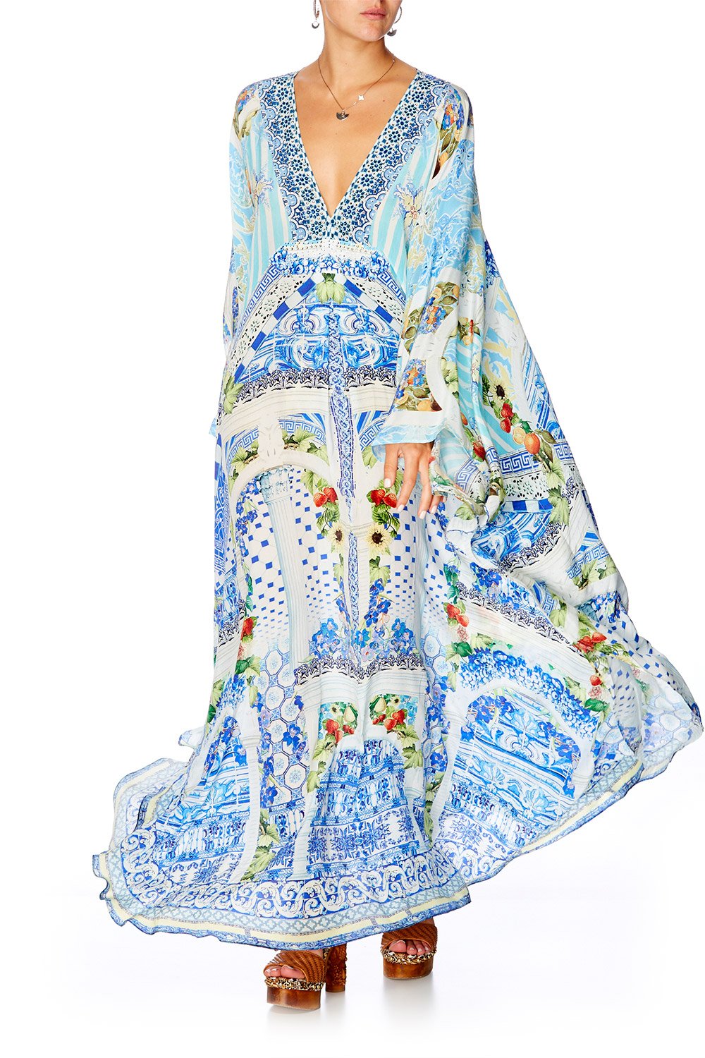 CAMILLA A NIGHT TO REMEMBER LONG KAFTAN WITH WAIST TAB