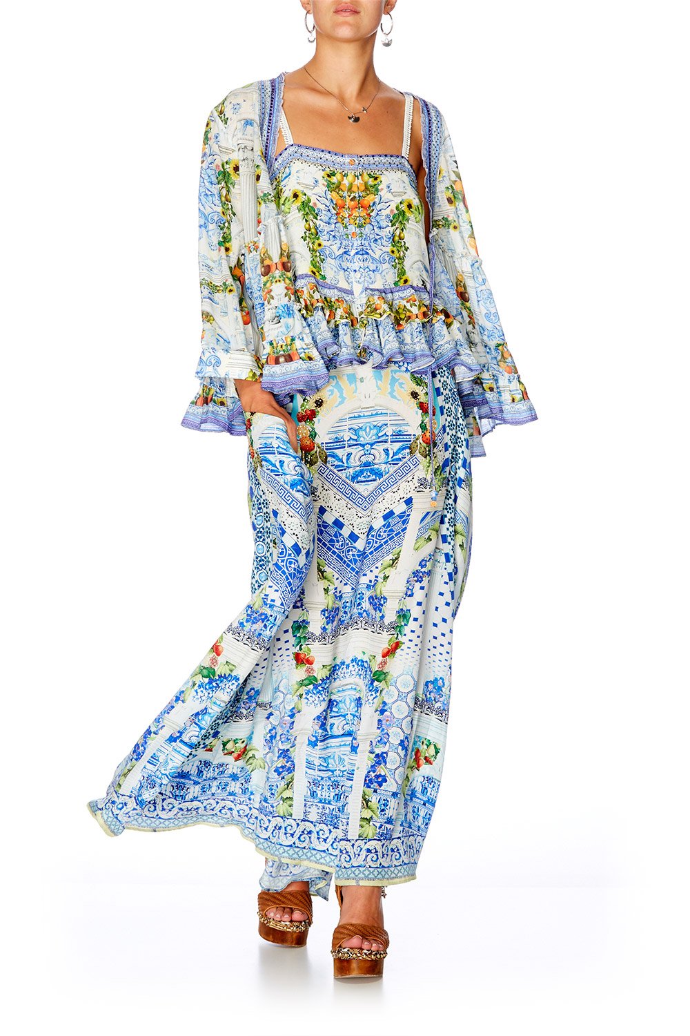 CAMILLA COME AS YOU ARE FRILL BLOUSE W 34 SLEEVE