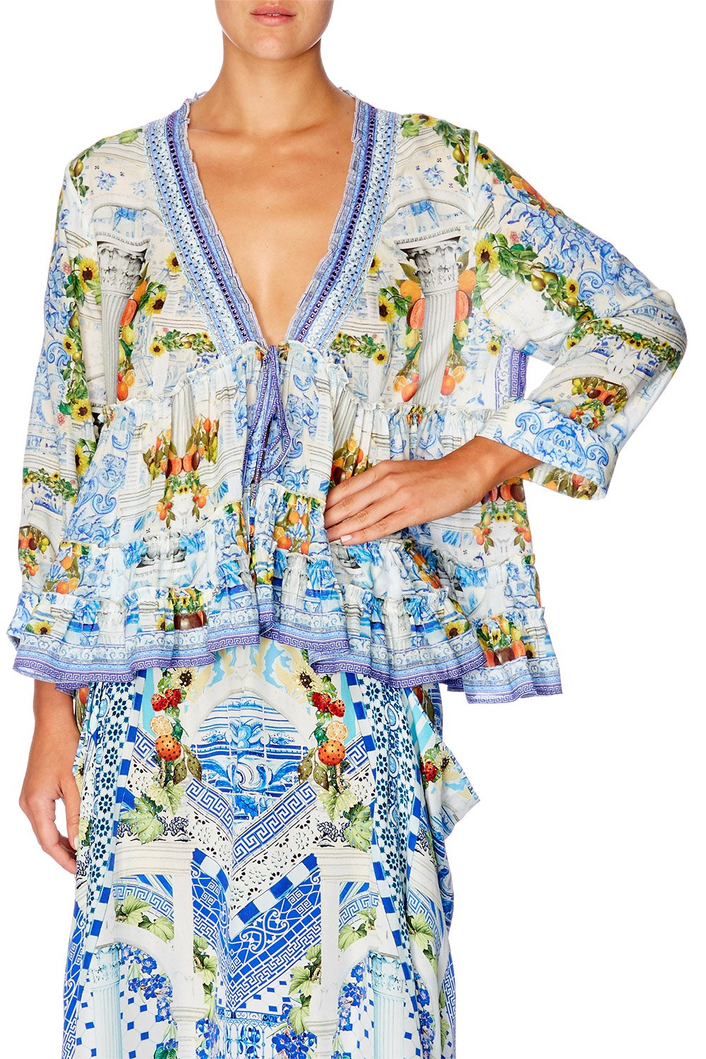 CAMILLA COME AS YOU ARE FRILL BLOUSE W 34 SLEEVE