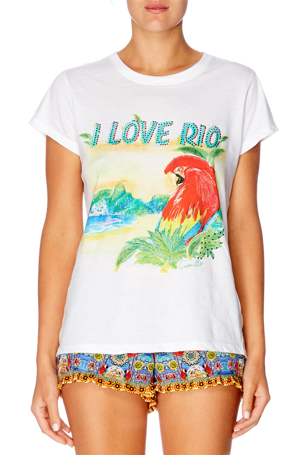 CAMILLA I LOVE RIO SLIM FIT ROUND NECK T-SHIRT