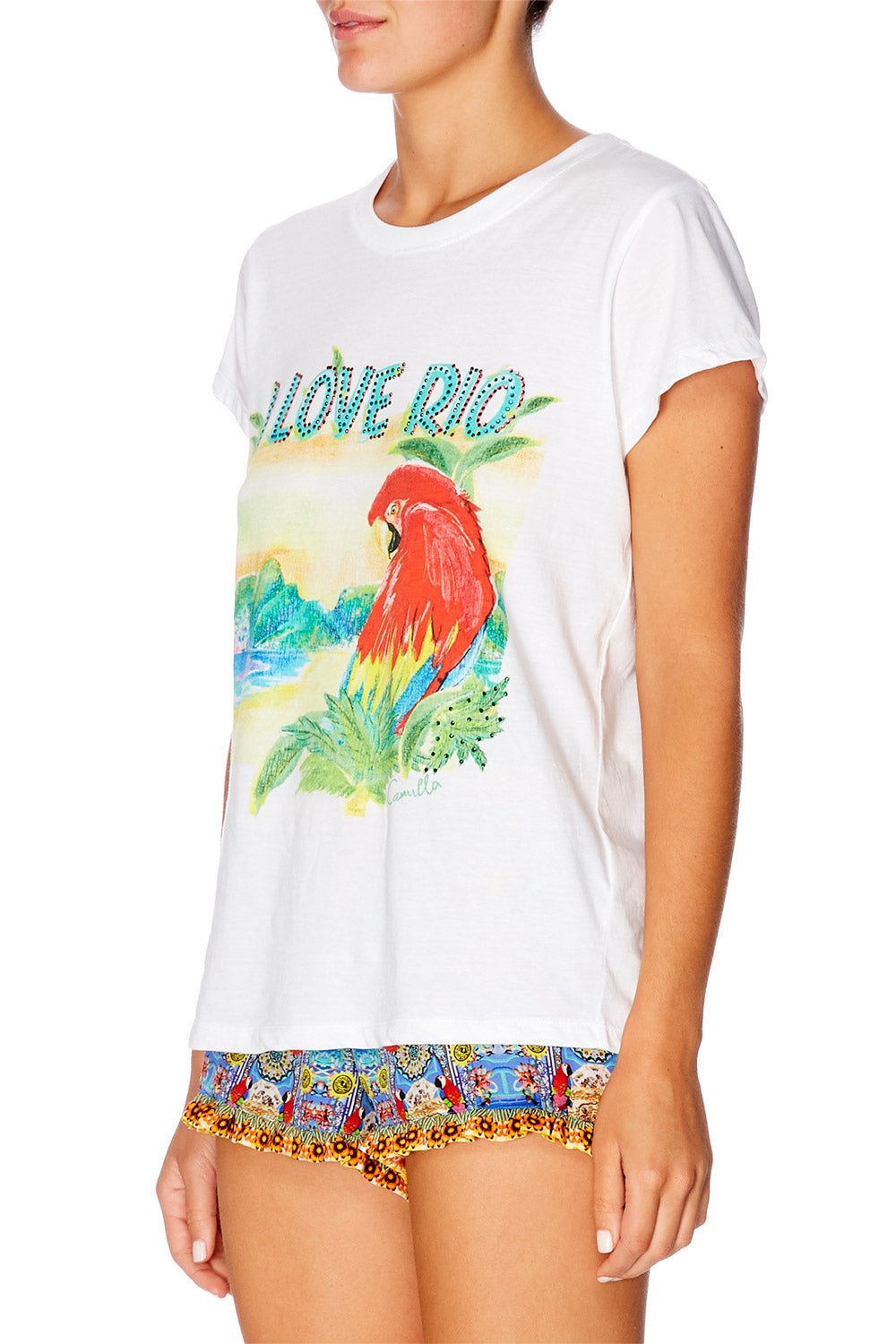 CAMILLA I LOVE RIO SLIM FIT ROUND NECK T-SHIRT