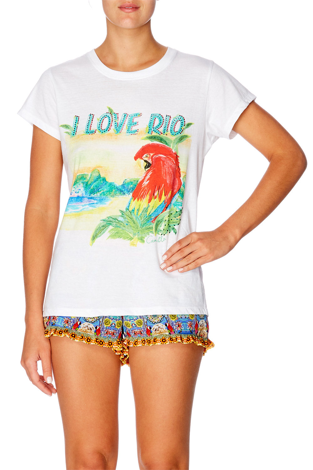 CAMILLA I LOVE RIO SLIM FIT ROUND NECK T-SHIRT