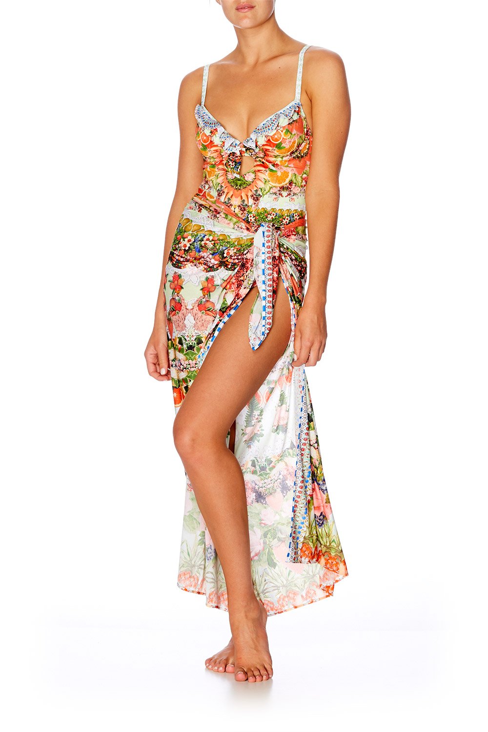 CAMILLA SAMBA SALADA FRILL TAB TIE ONE PIECE