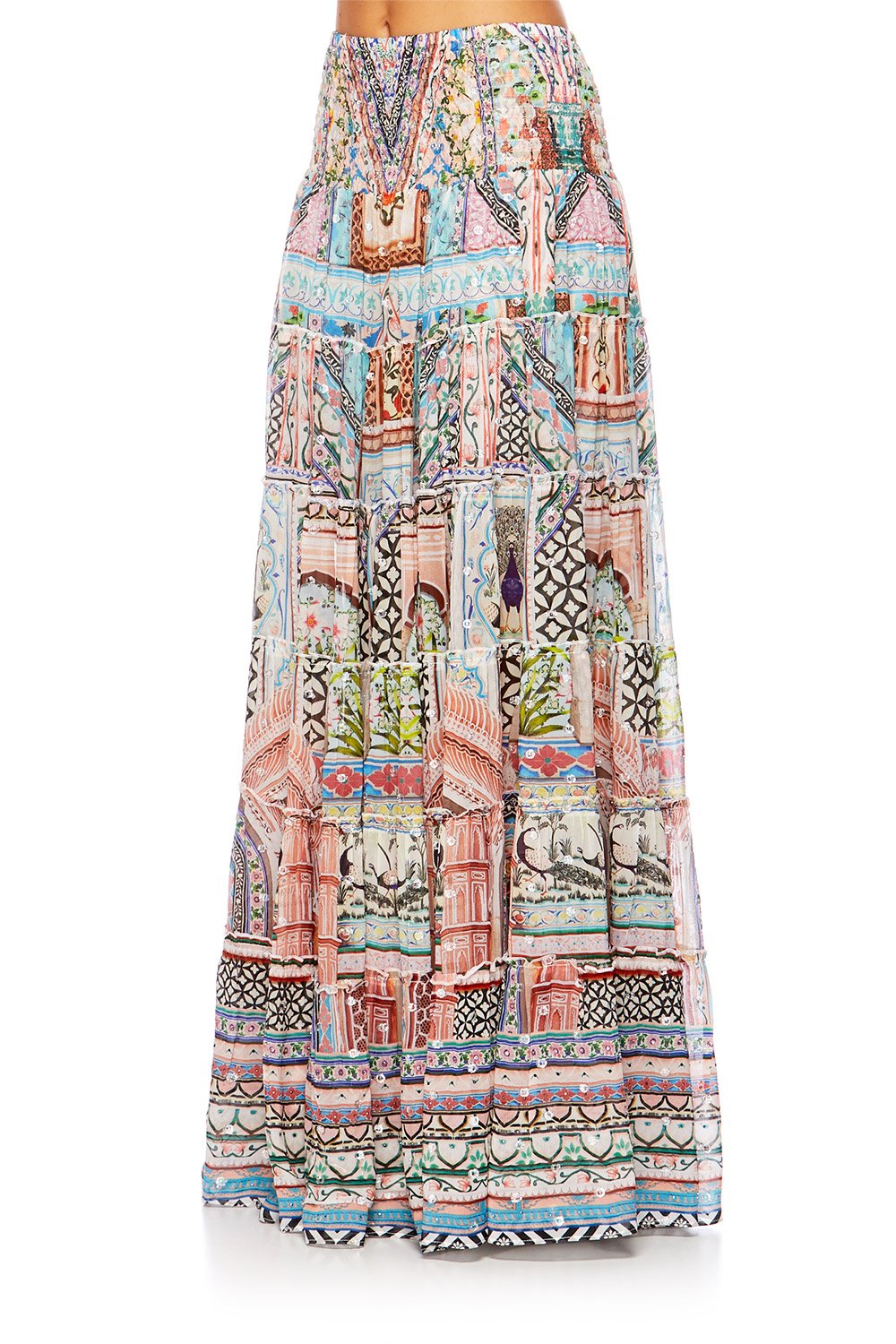CAMILLA LADY LAKE TIERED HEM MAXI SKIRT