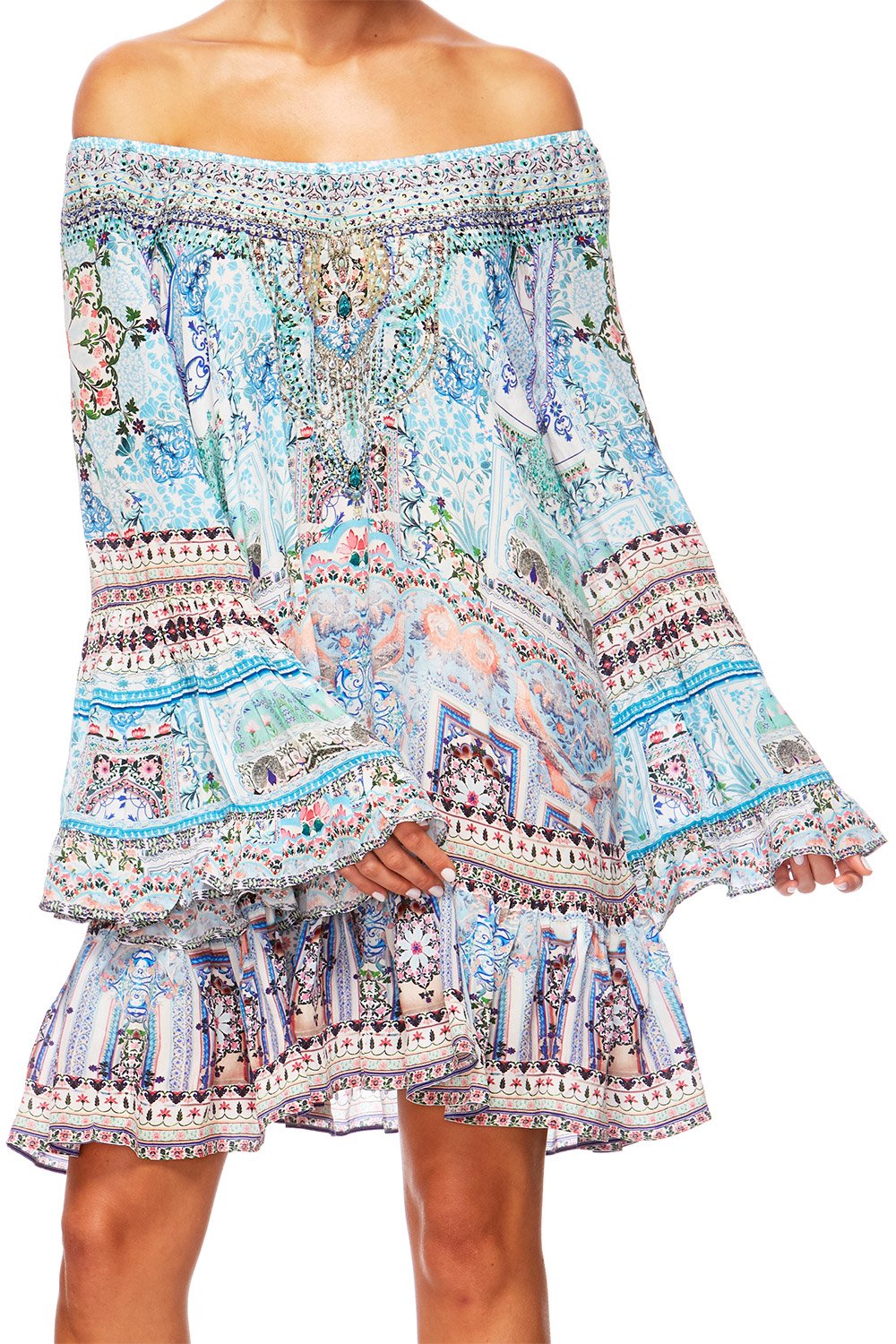 LOVERS RETREAT A LINE FRILL DRESS