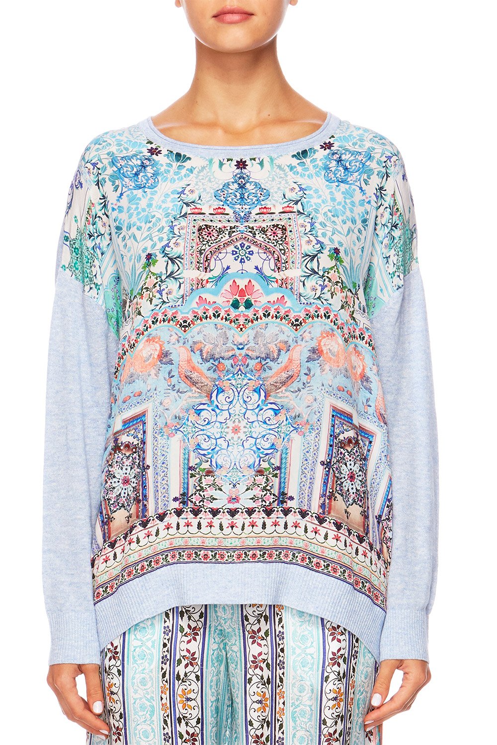 LOVERS RETREAT LOOSE FIT JUMPER W KNIT BACK