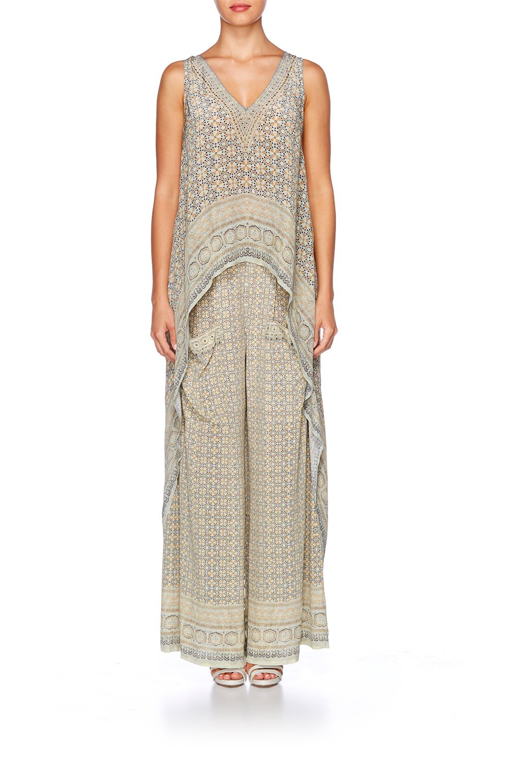 THREADED UNION HIGH LOW CROSS BACK TOP