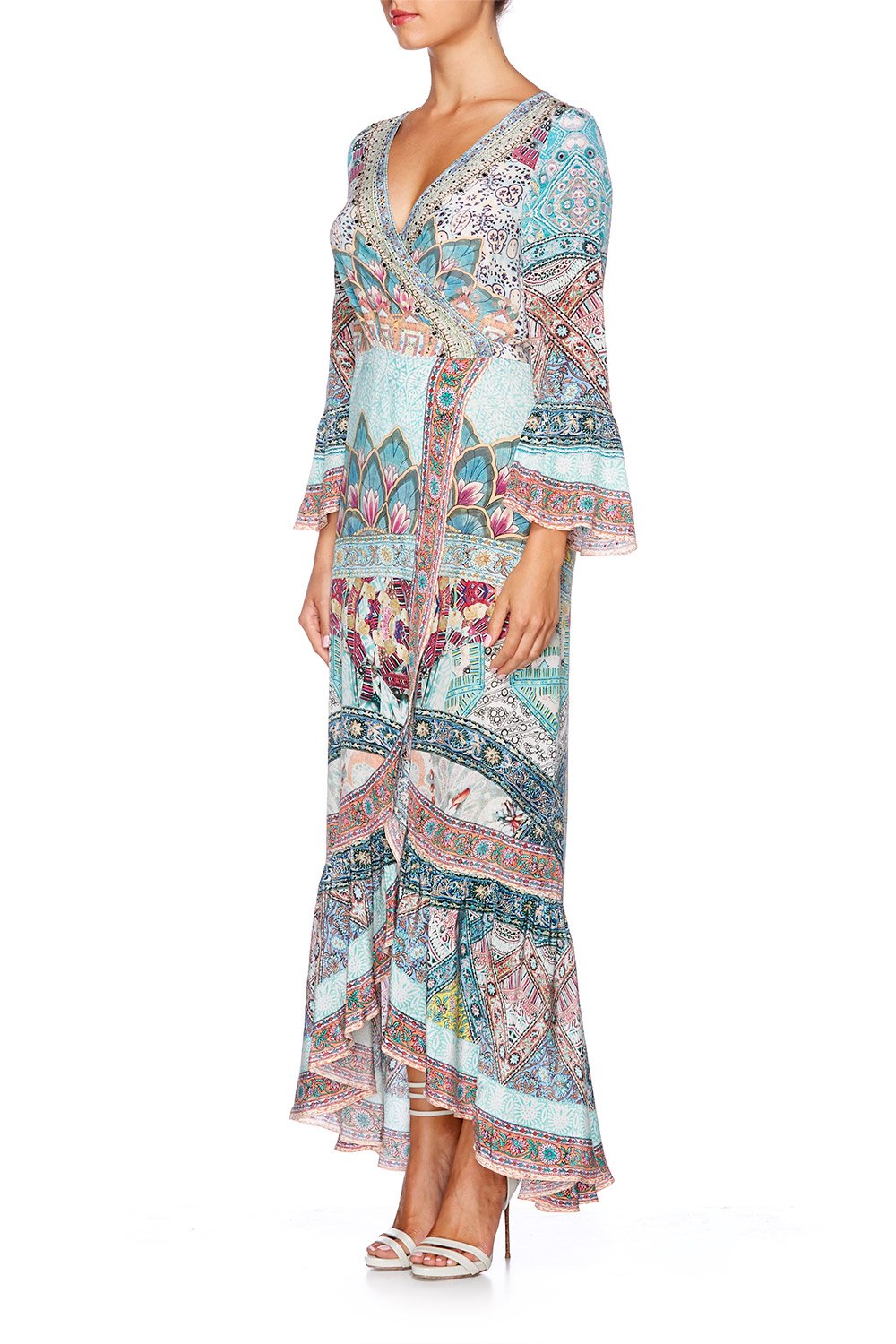 SISTERS OF THE MARIGOLD LONG SLEEVE WRAP DRESS