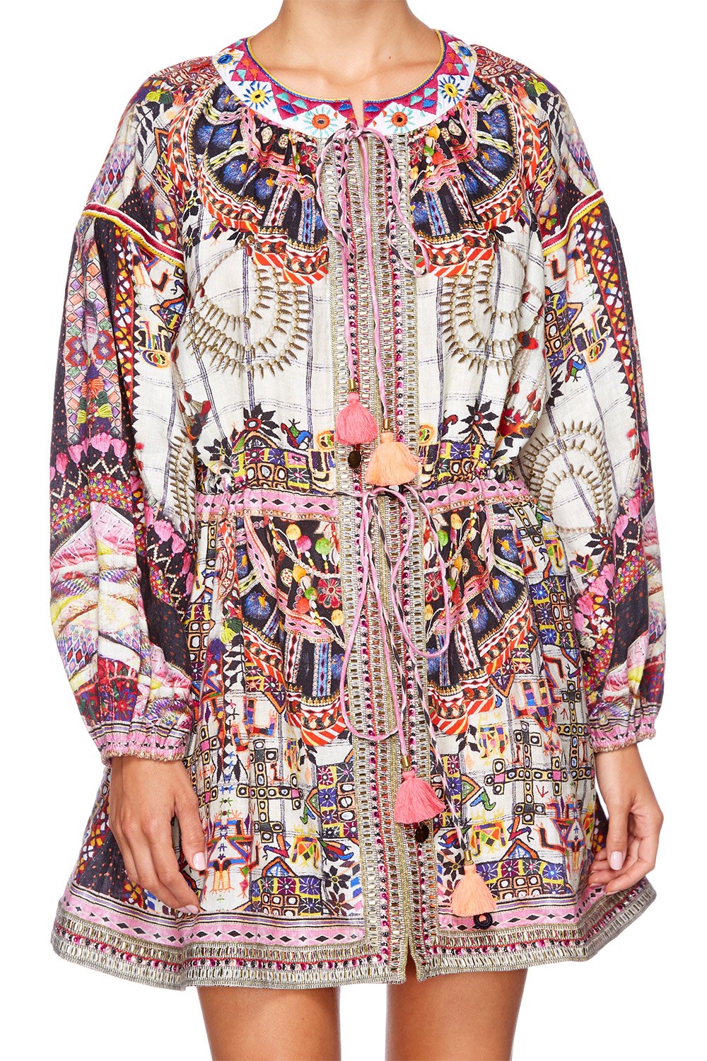 TINY DANCER BISHOP SLEEVE SHORT DRESS