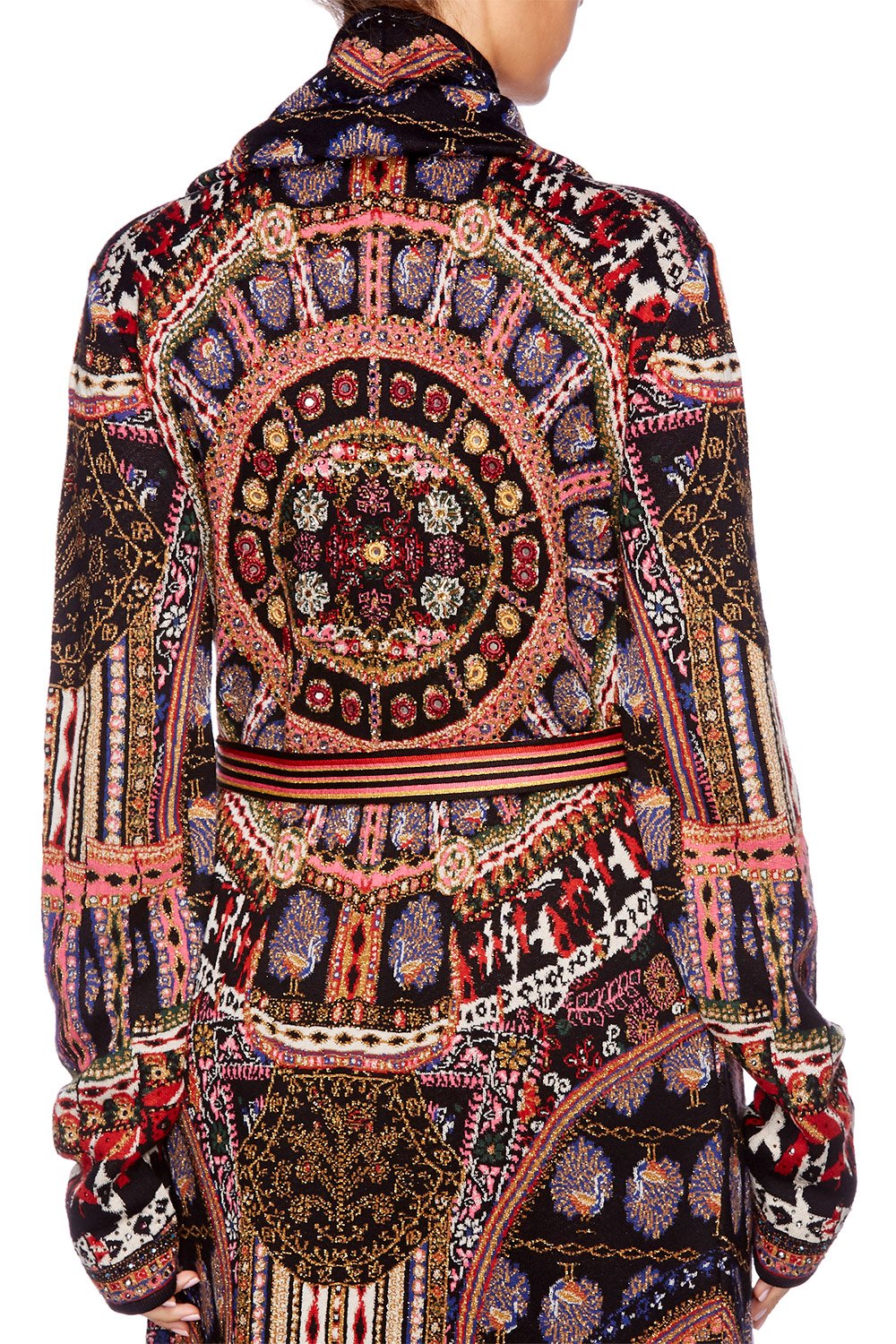 DANCING ON MY OWN LONG JAQUARD CARDIGAN W TIE