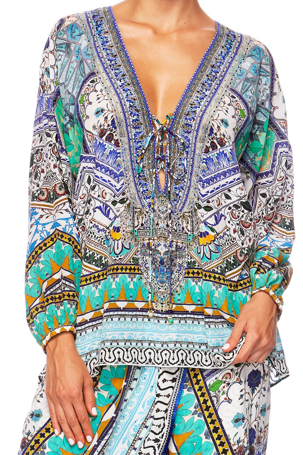 EVERLASTING UDAIPUR LACE UP BLOUSE