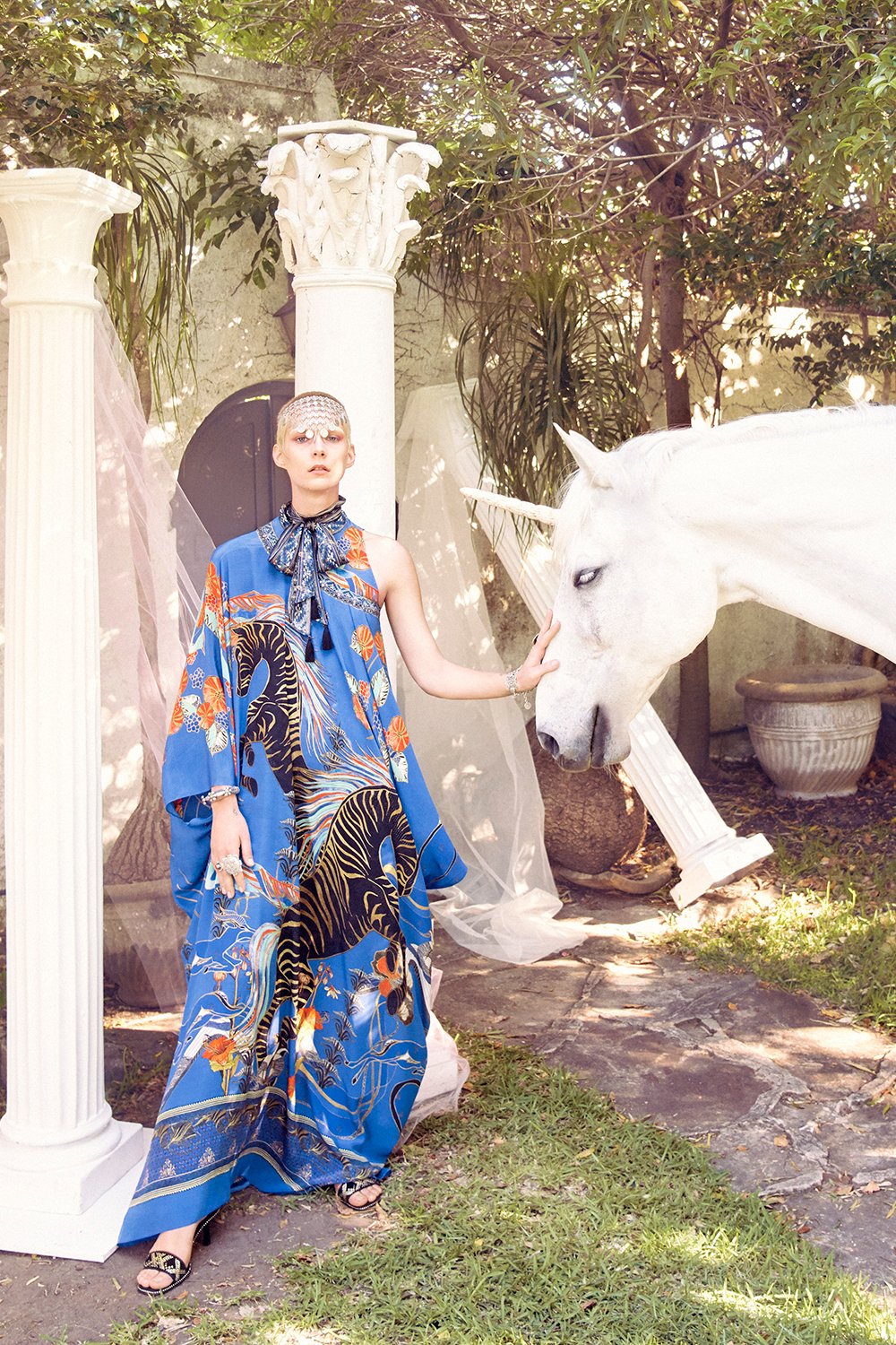 ONE SHOULDER FLARED JUMPSUIT TREE OF LIFE