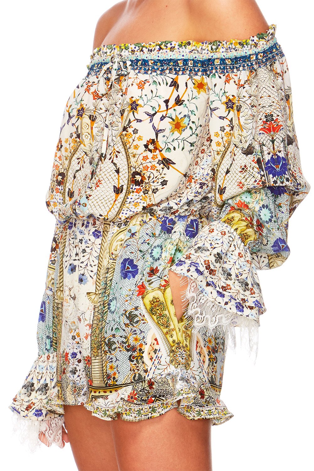 THE BUTTERFLY EFFECT DROP SHOULDER FRILL PLAYSUIT