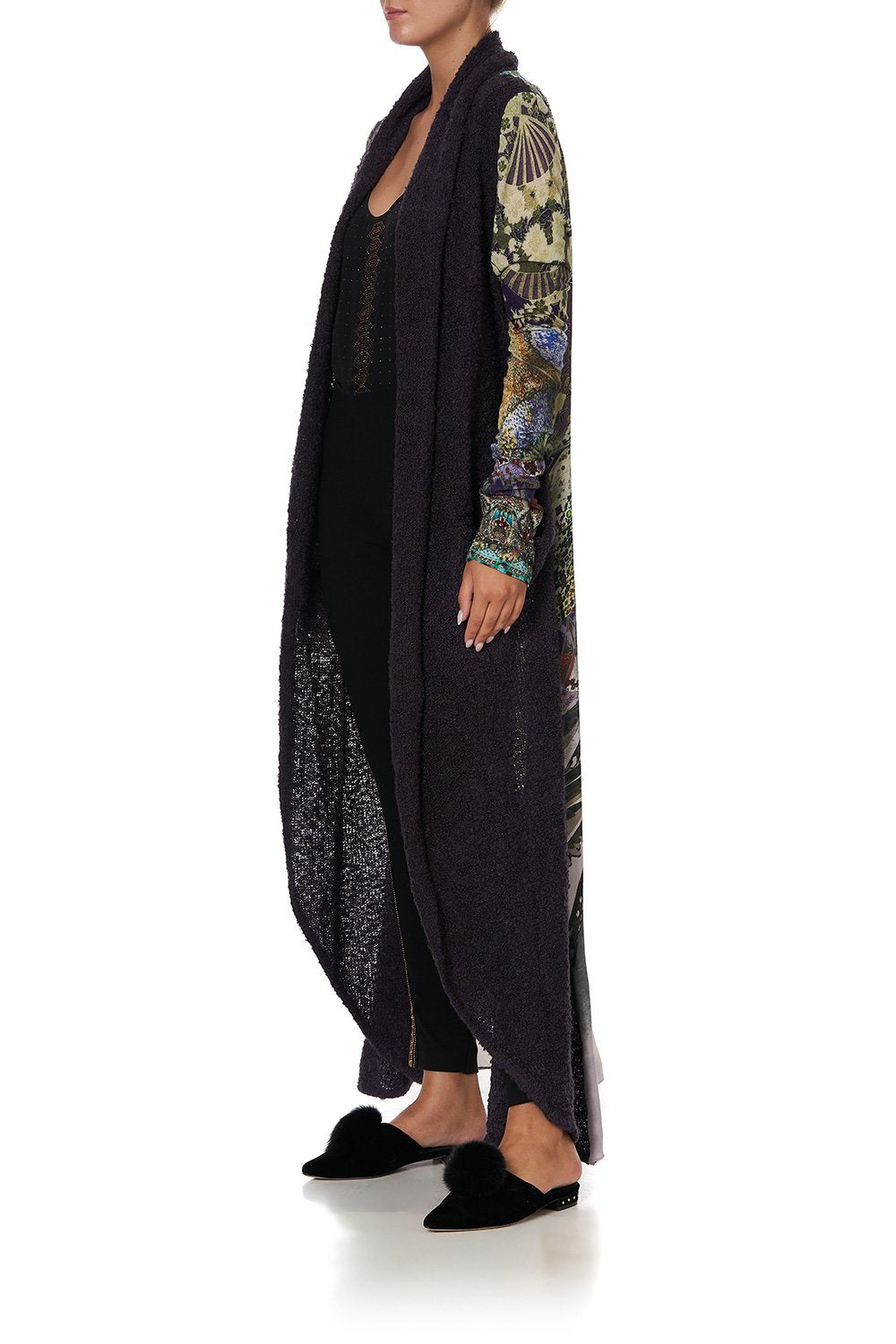 BOUCLE FRONT LONG CASUAL JACKET KABUKU