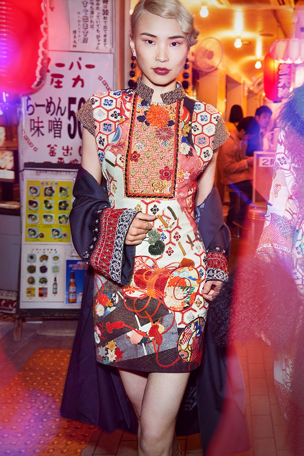 CAMILLA KISSING THE SUN SHORT DRESS W MANDARIN COLLAR