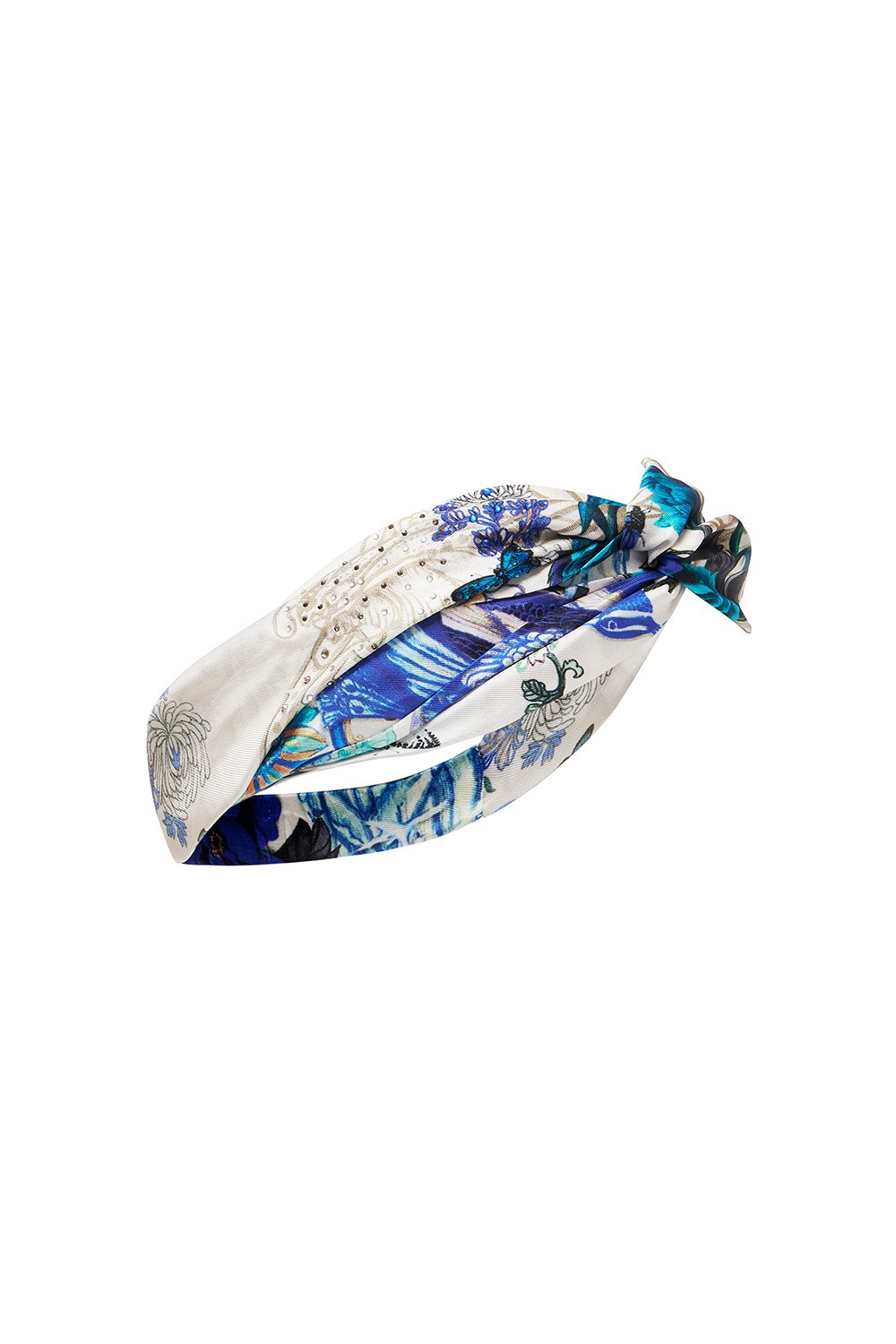 WOVEN TWIST HEADBAND WHITE SIDE OF THE MOON