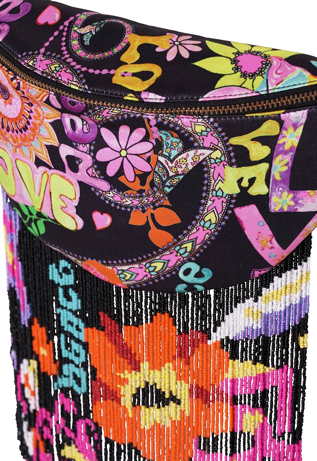 BEADED BUMBAG PEACE LOVE AND HAIR