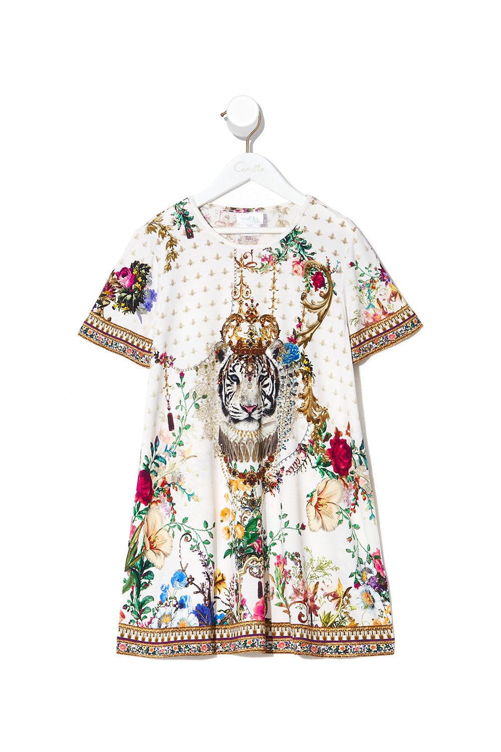 KIDS TSHIRT DRESS WITH FLARE HEM 4-10 BY THE MEADOW