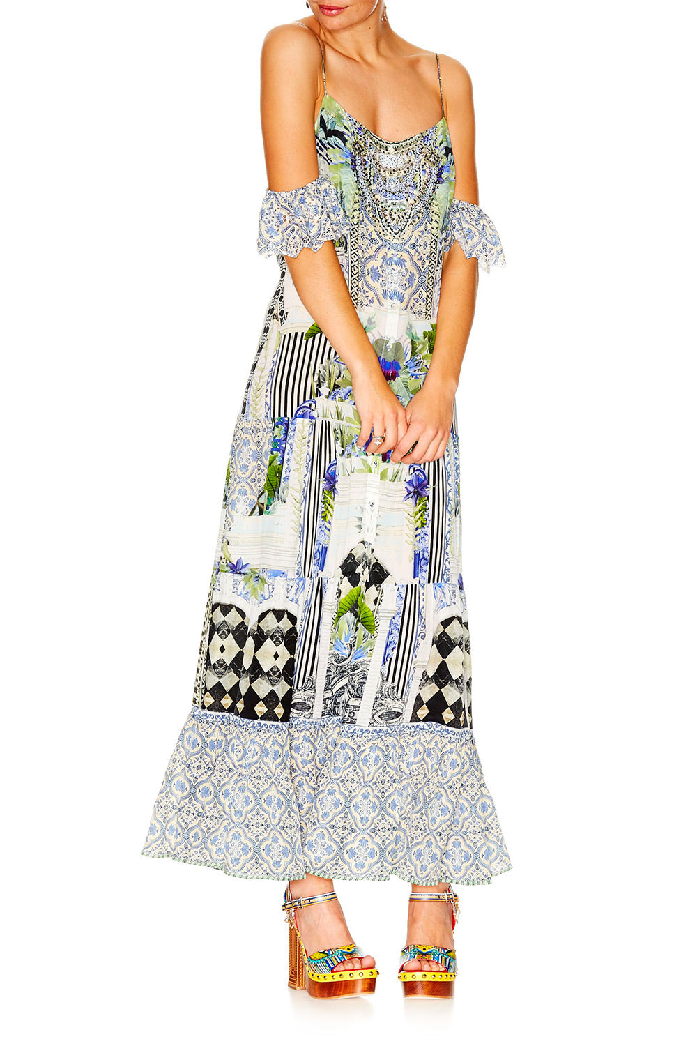 THE SWEET ESCAPE LONG BUTTON DOWN TIERED DRESS