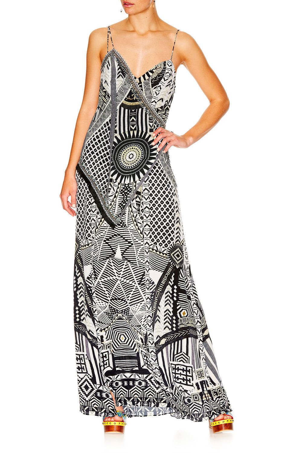 HANGING AROUND ASYMMETRICAL HALTER DRESS