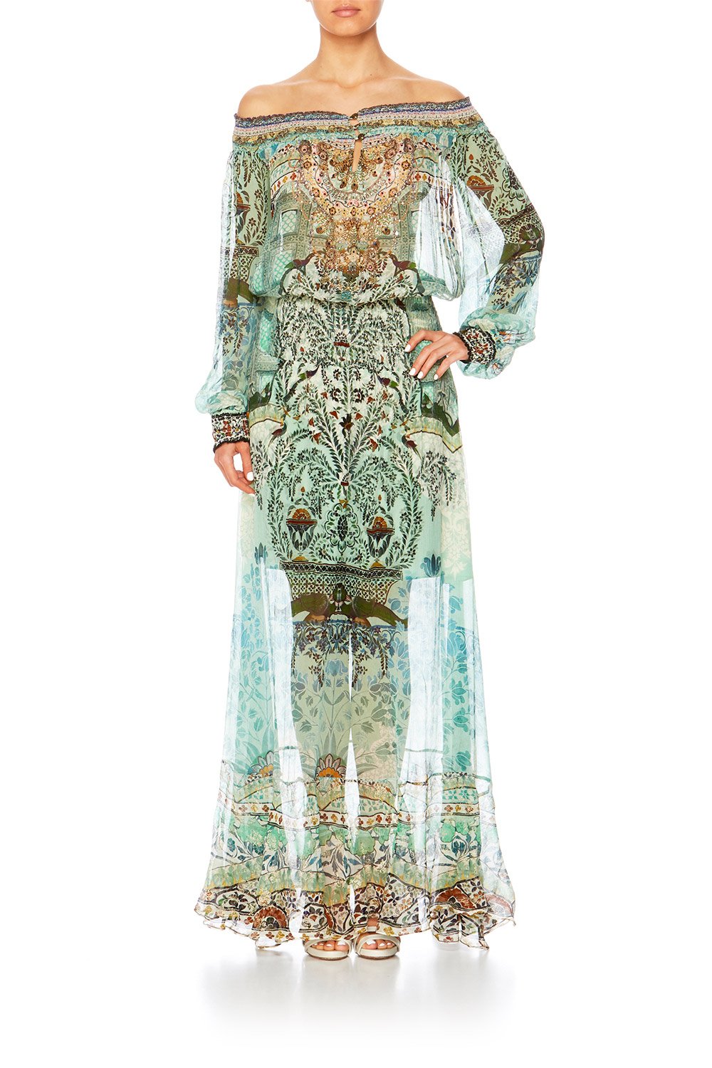 THE SPIRIT WITHIN OFF SHOULDER SHIRRED DRESS