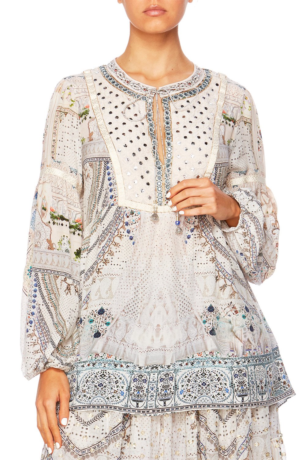 BREAKFAST WITH SILVIA LONGLINE PEASANT TOP