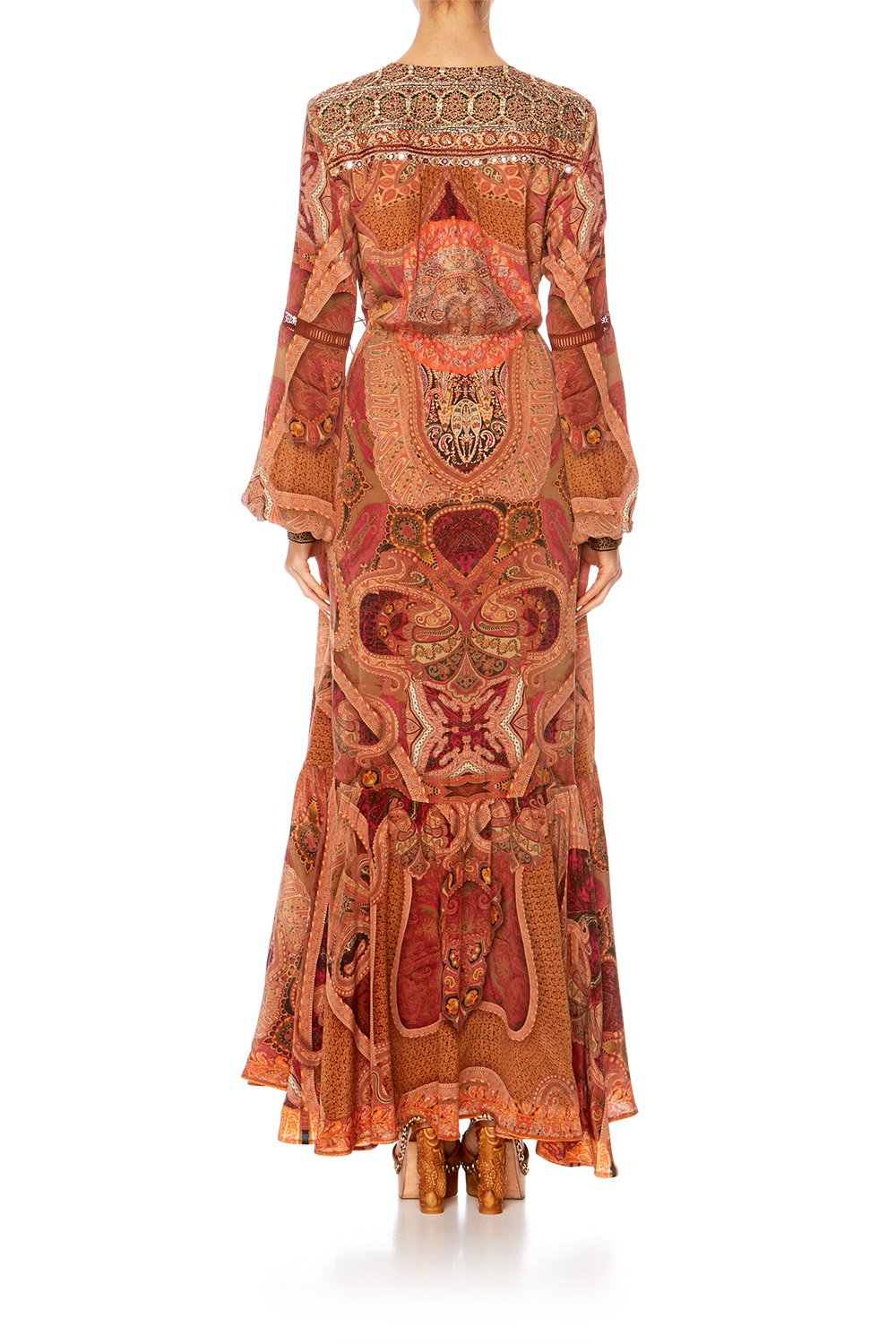 FAMILY GATHERING QUILTED YOKE WRAP DRESS