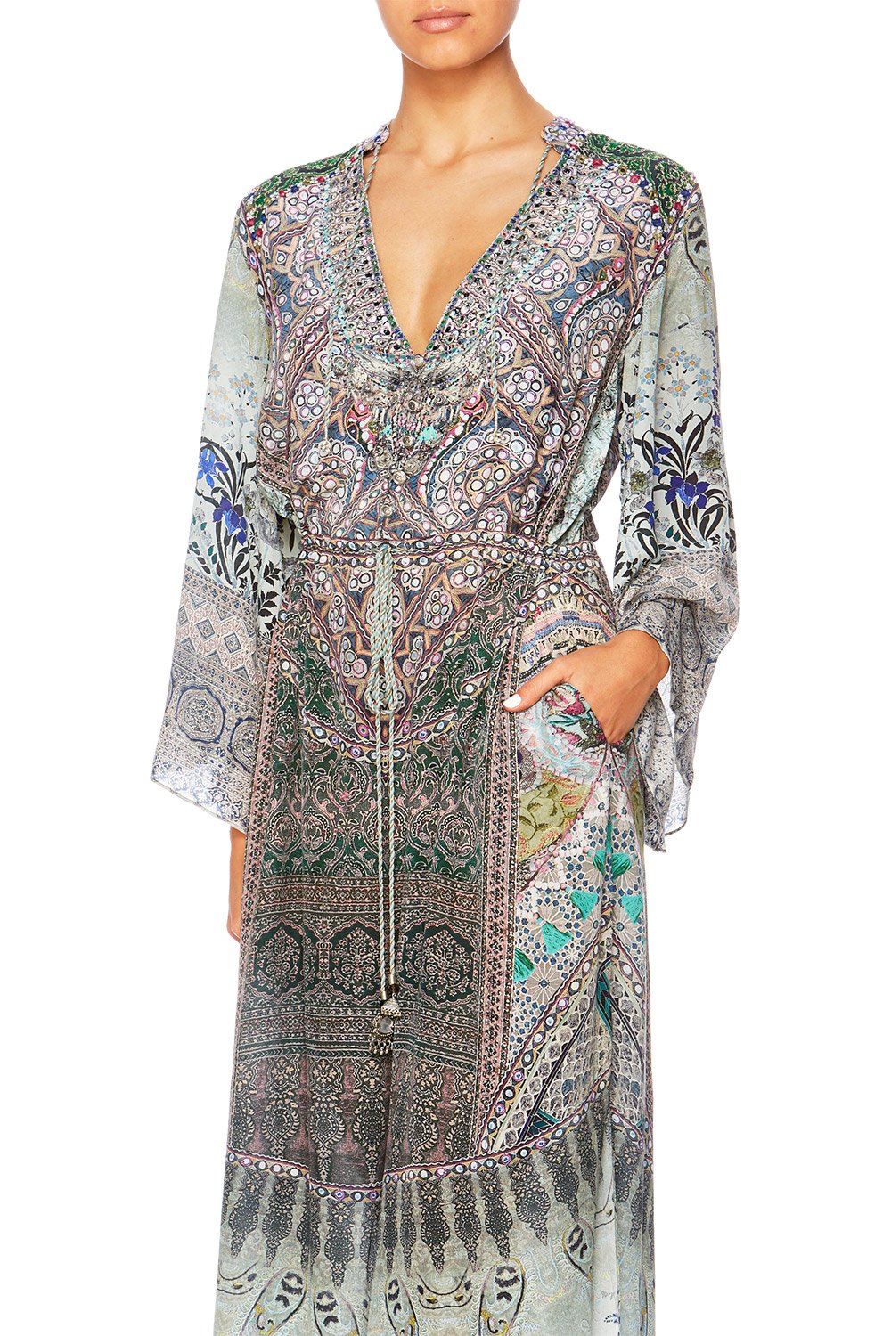 MAMAS HOME DRAWSTRING BUTTON UP DRESS