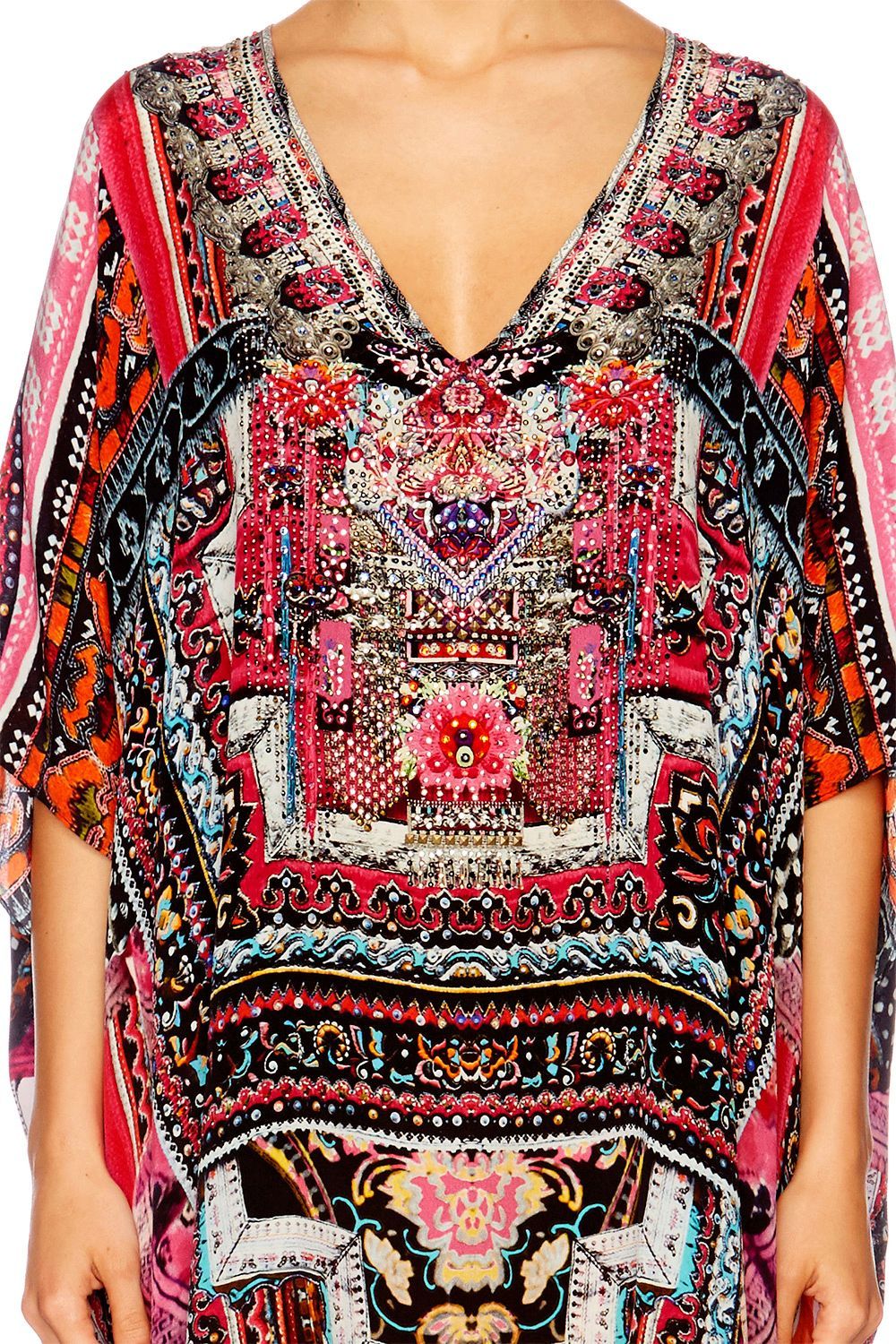 STRAIGHT AND NARROW V-NECK KAFTAN