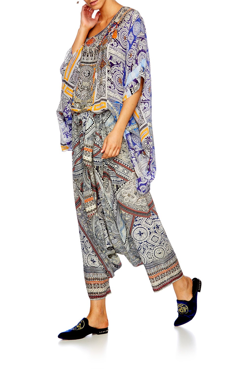 DRESS UP BOX SHORT ROUND NECK KAFTAN