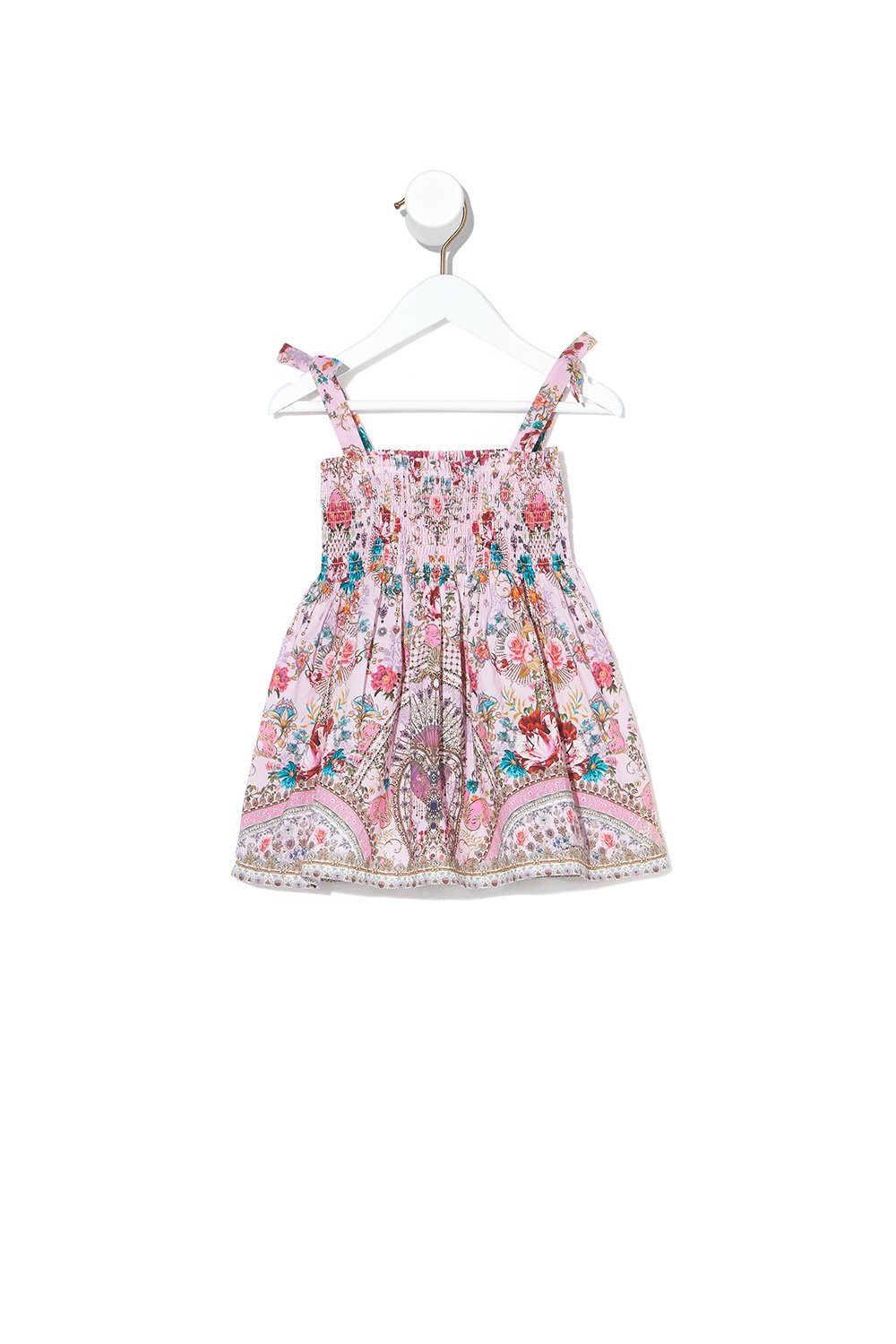 BABIES DRESS WITH SHIRRING BELIEVE IN LOVE